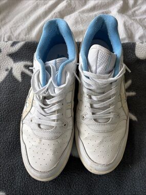 Asics White and Light Blue Athletic Shoes